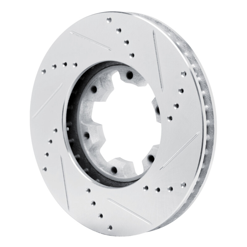 Nissan NV350 UrVan Brake Rotor (1) - Front Right - R1 Concepts - Drilled & Slotted - Silver - `02-`24